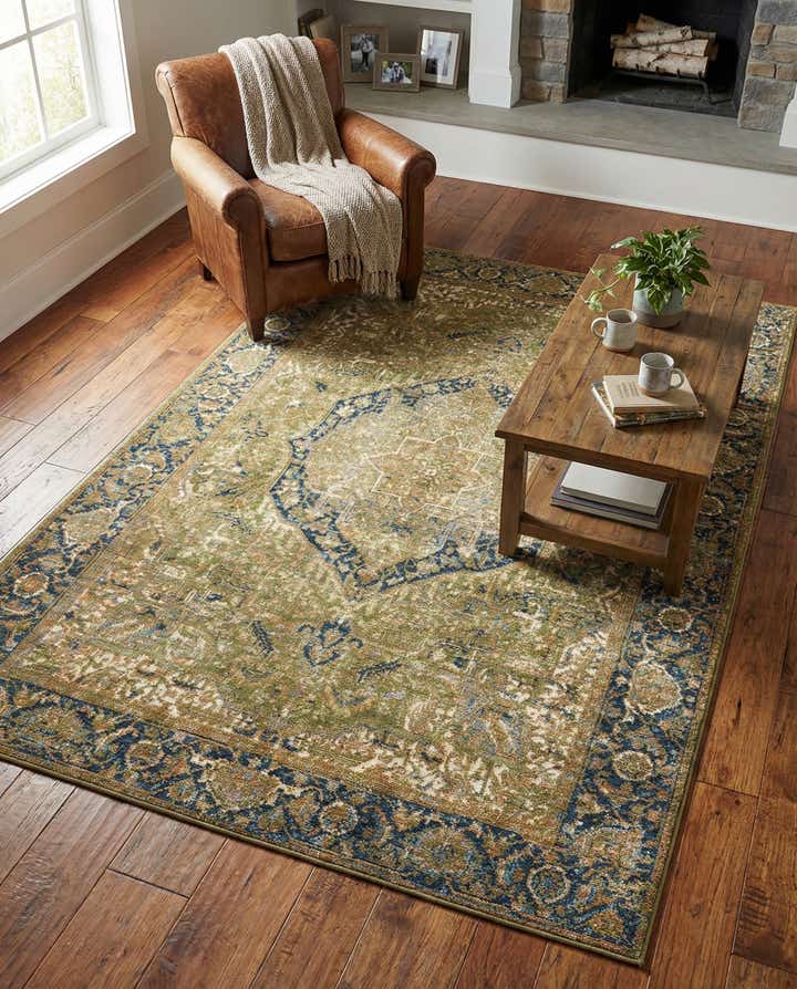 5' 3 x 8' Easy-Clean Traditional Indoor / Outdoor Rug