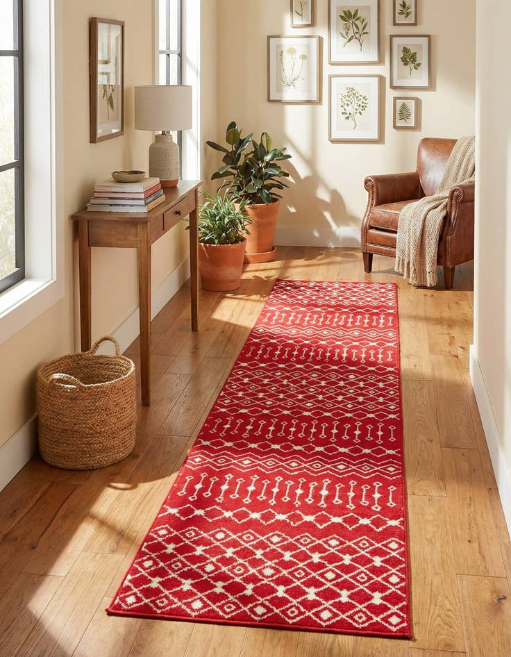 Detail image of 2' 7 x 12' Moroccan Trellis Runner Rug