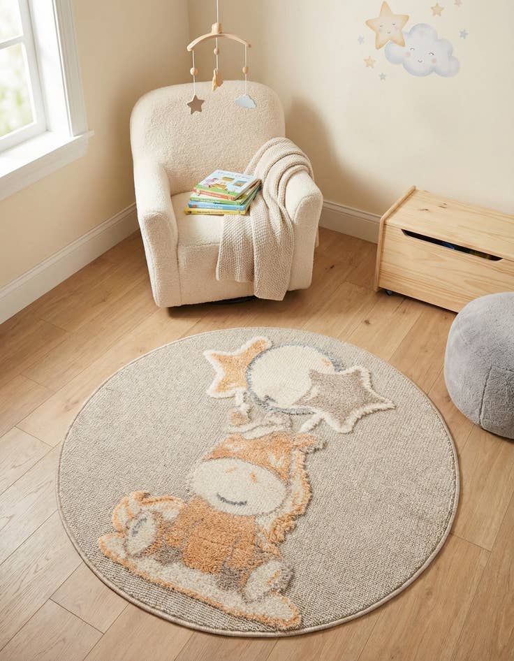Detail image of 3' x 3' Whimsy Kids Round Rug
