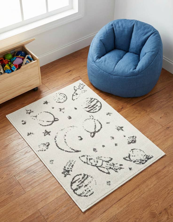 Detail image of 2' 2 x 2' 11 Planets Whimsy Kids Rug