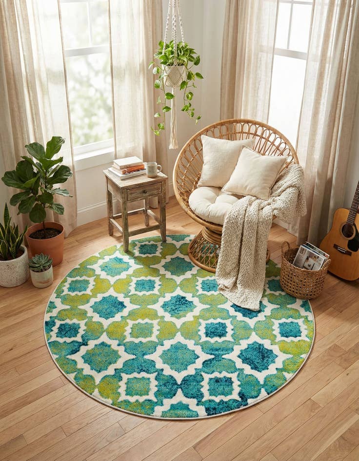 Detail image of 5' 3 x 5' 3 Azalea Round Rug