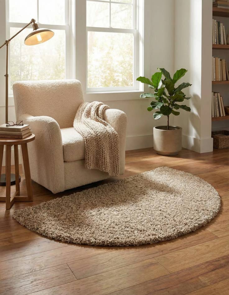 Detail image of 3' x 6' Solid Shag Hearth Rug