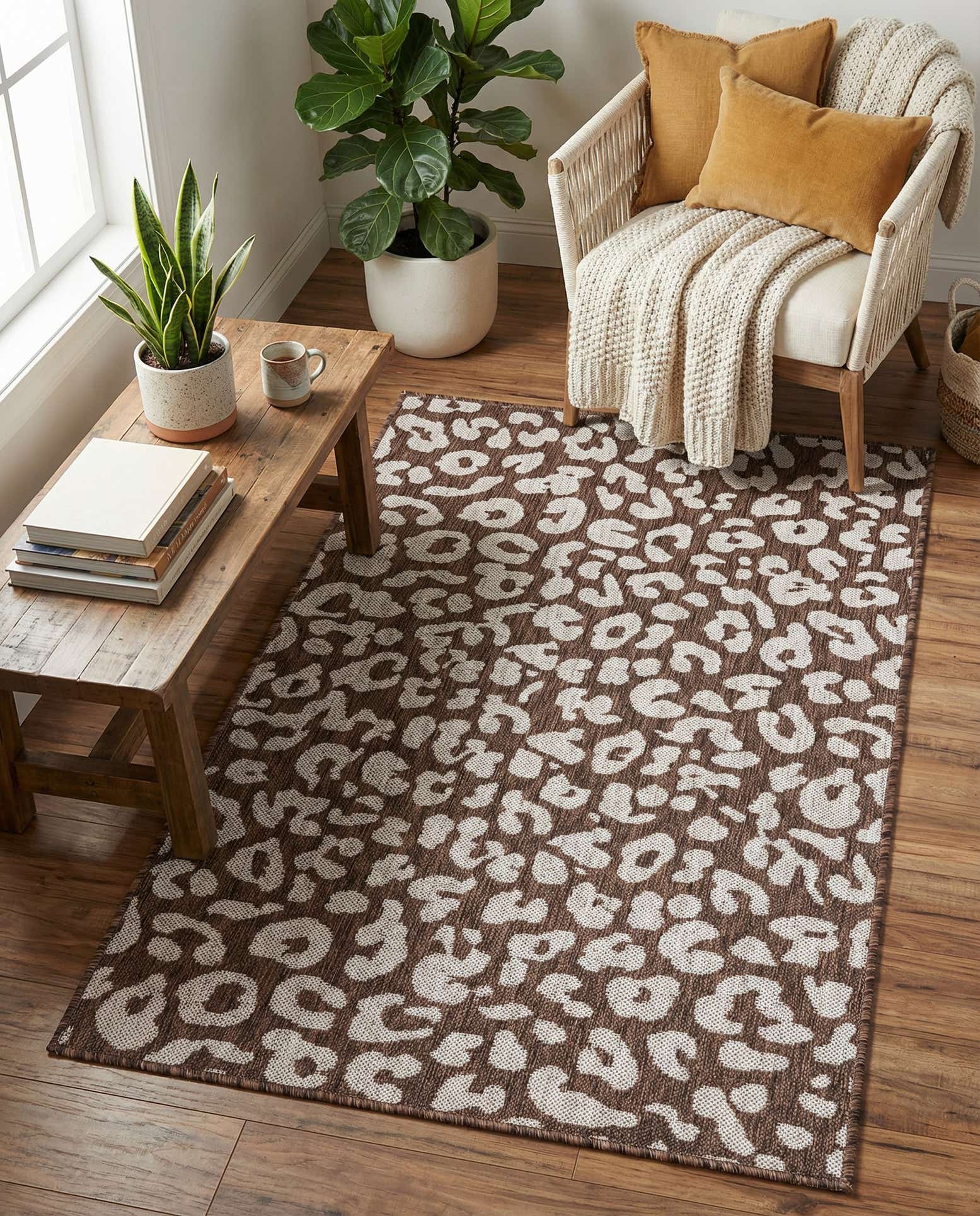 3' x 5' 3 Easy-Clean Safari Indoor / Outdoor Rug