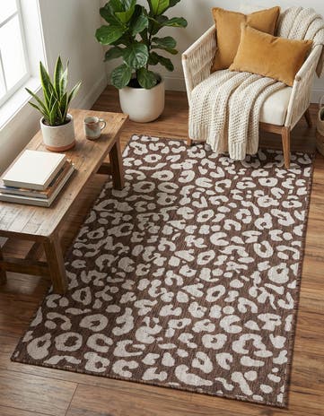 Brown Easy-Clean Safari Indoor / Outdoor Rug
