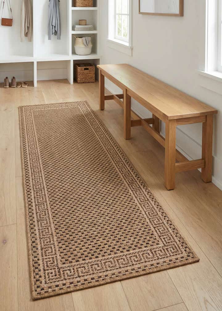 2' x 6' Easy-Clean Border Indoor / Outdoor Runner Rug