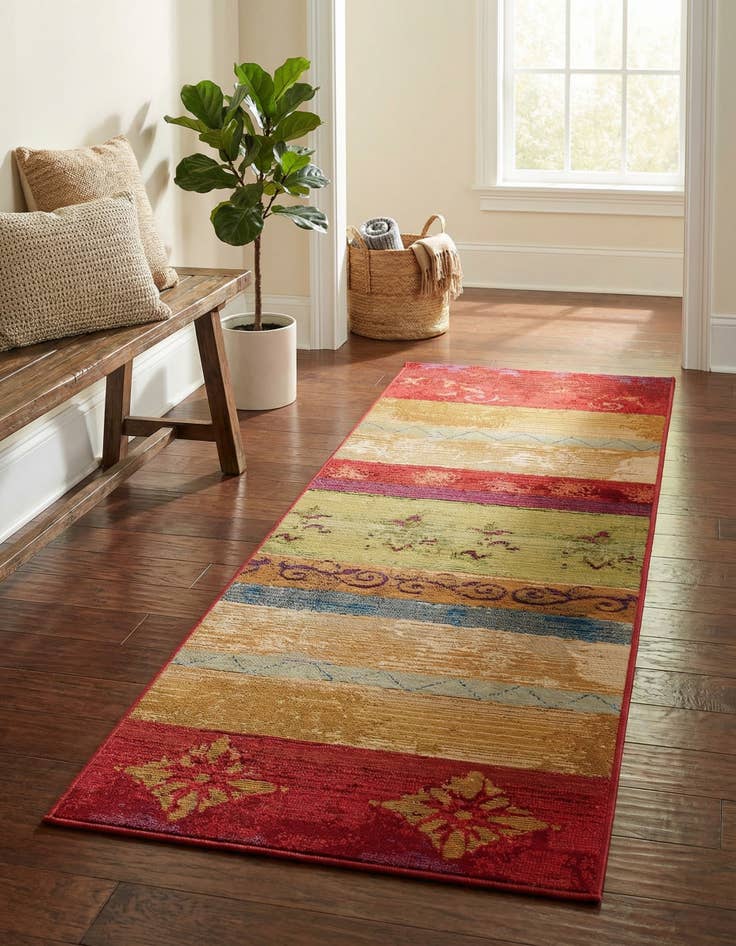 Detail image of  2' x 6'  Washable Modern Indoor / Outdoor Runner Rug