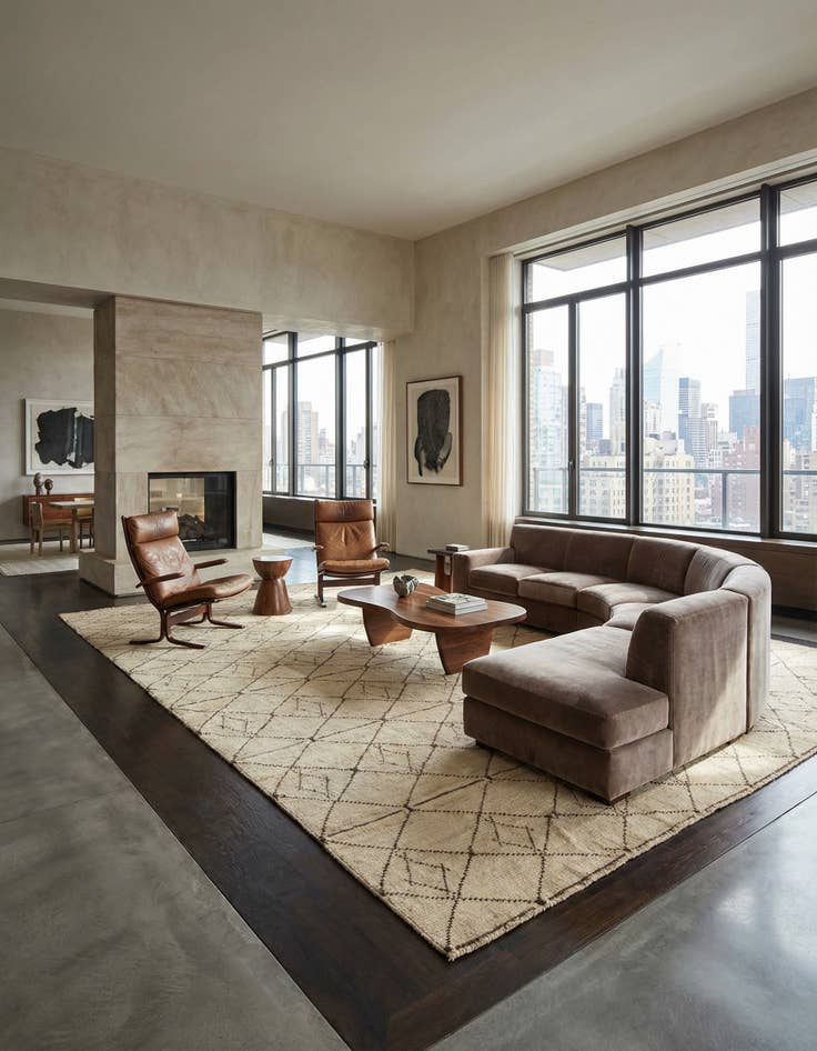 Detail image of 15' 10 x 24' 3 Hand Knotted Moroccan Wool Rug