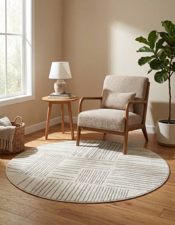 Detail image of 5' 3 x 5' 3 Hanahan Round Rug