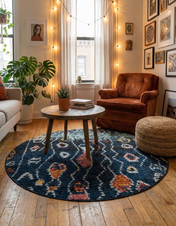 Detail image of 4' x 4' Morocco Round Rug