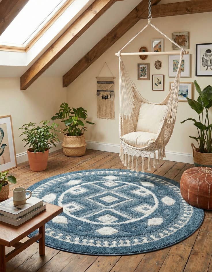 Detail image of 5' 3 x 5' 3 Boho Round Rug