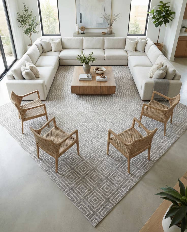 Detail image of 10' x 10' Easy-Clean Sabrina Soto Indoor / Outdoor Square Rug
