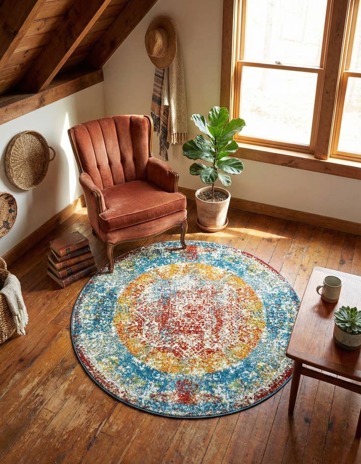 Detail image of 4' x 4' Venice Round Rug
