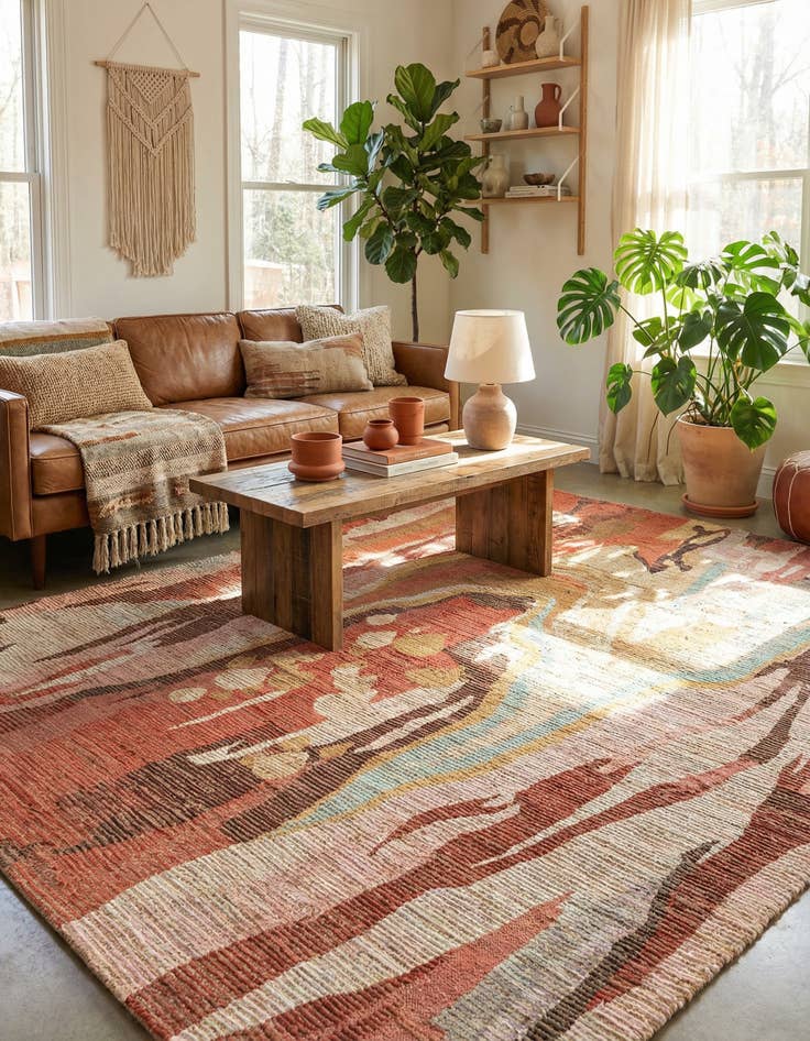 Detail image of 6' 1 x 9' Chenille Jute Rug