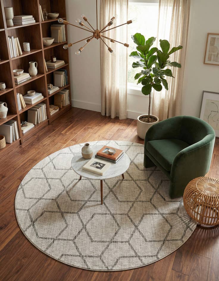 Detail image of 7' x 7' Eco Trellis Round Rug