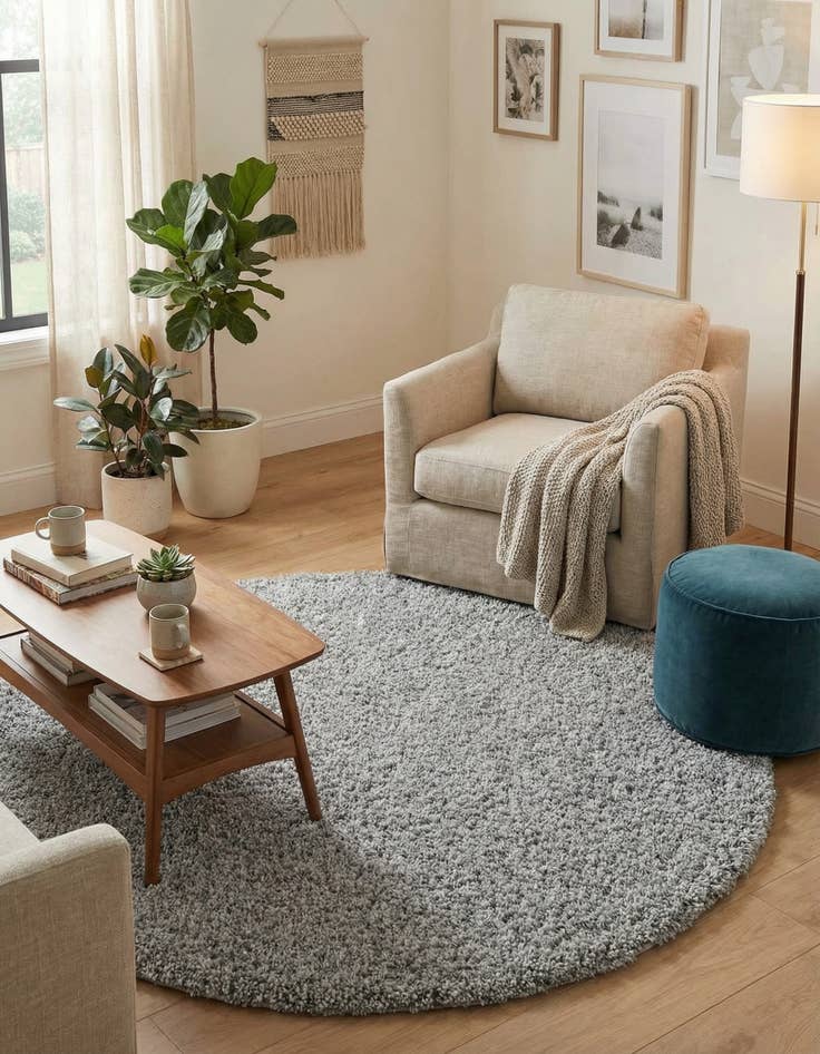 Detail image of 6' 2 x 6' 5 Zermatt Shag Round Rug