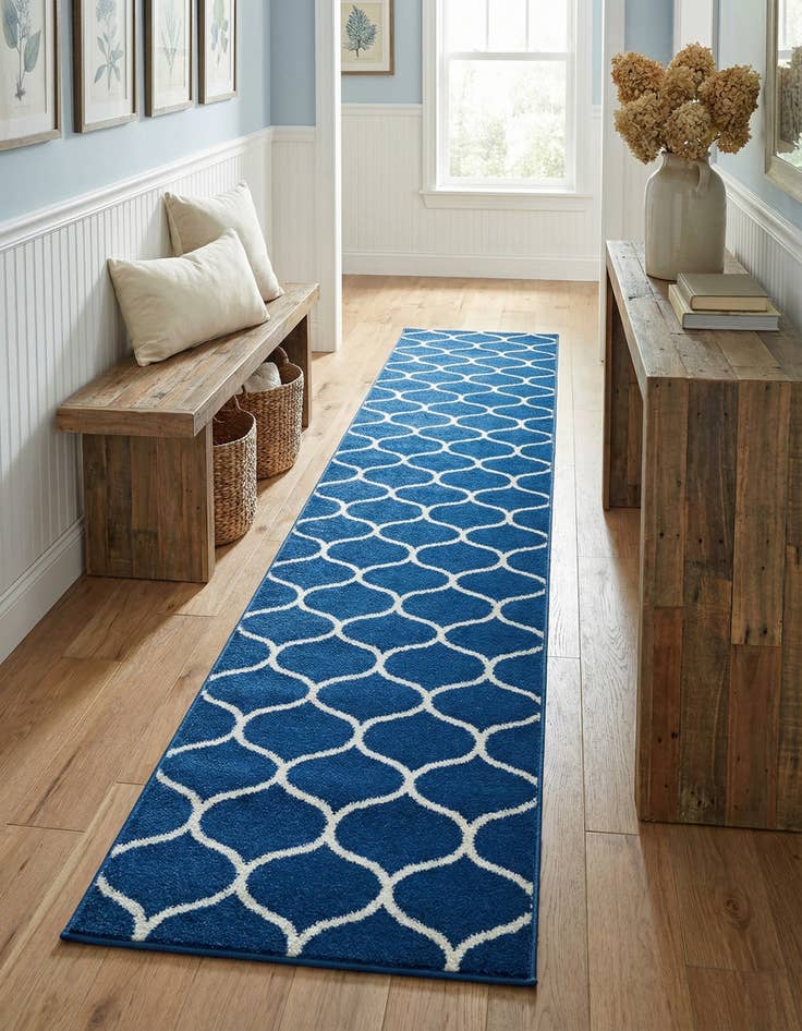 Detail image of 2' x 13' Lattice Frieze Runner Rug