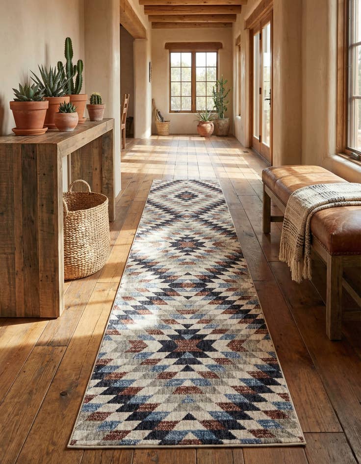 Detail image of 2' 7 x 12' Eco Southwestern Runner Rug