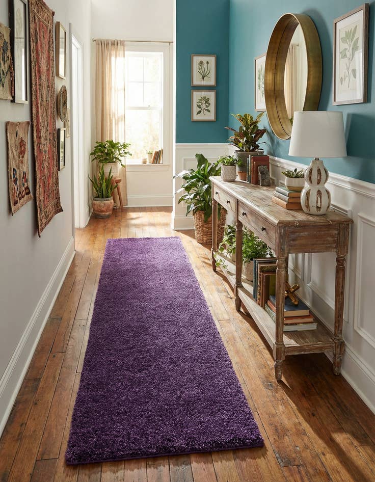 Detail image of  2' 7 x 10' Solid Frieze Runner Rug