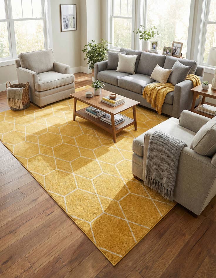 Detail image of 9' x 12' Lattice Frieze Rug