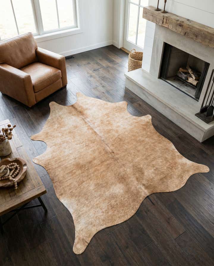 5' 5 x 6' 5 Cowhide Leather Rug