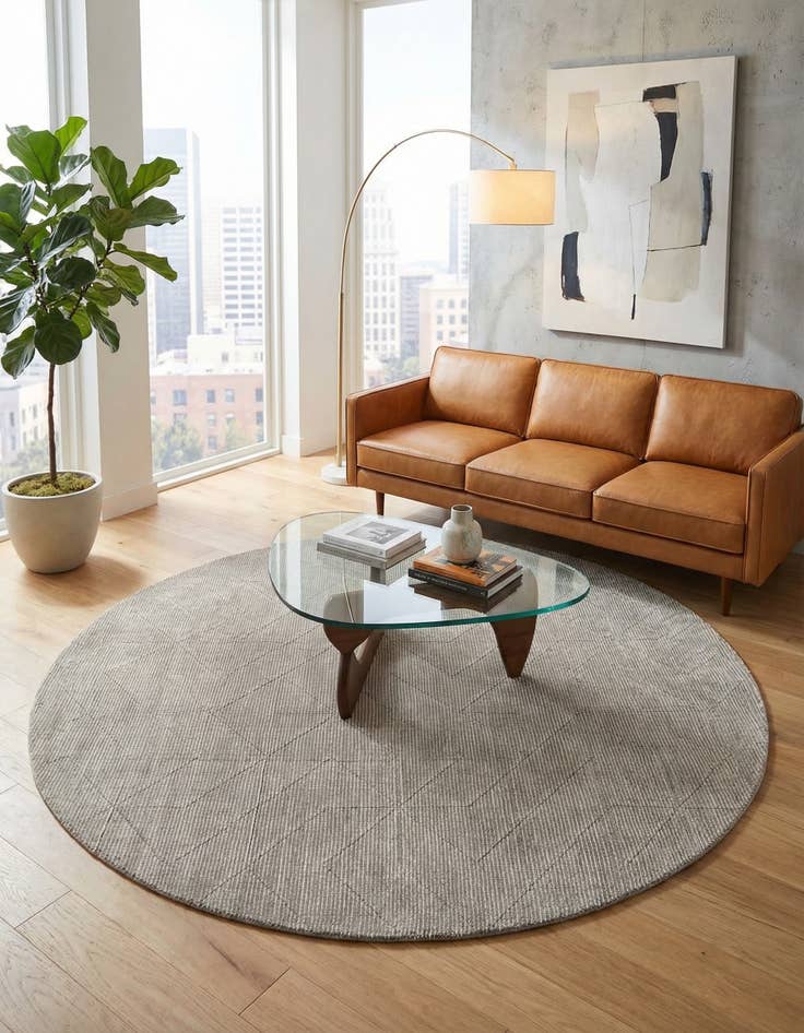 Detail image of 7' 10 x 7' 10 WoolCraft Geometric Round Rug