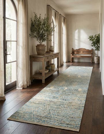 5' 2 x 19' 4 Hand Knotted Moroccan Wool Runner Rug