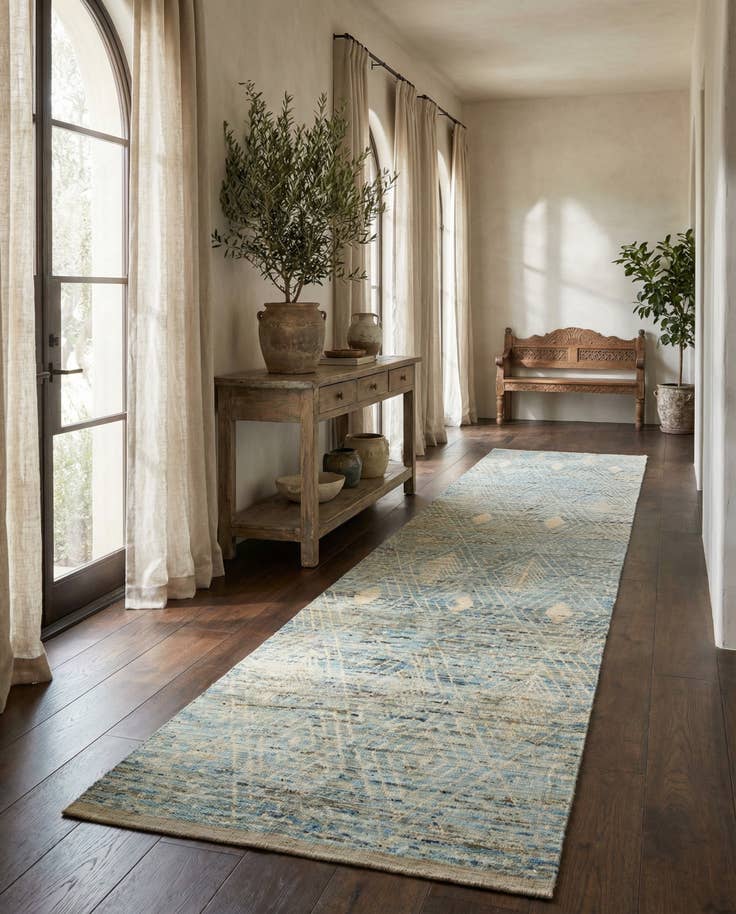 Detail image of 5' 2 x 19' 4 Hand Knotted Moroccan Wool Runner Rug