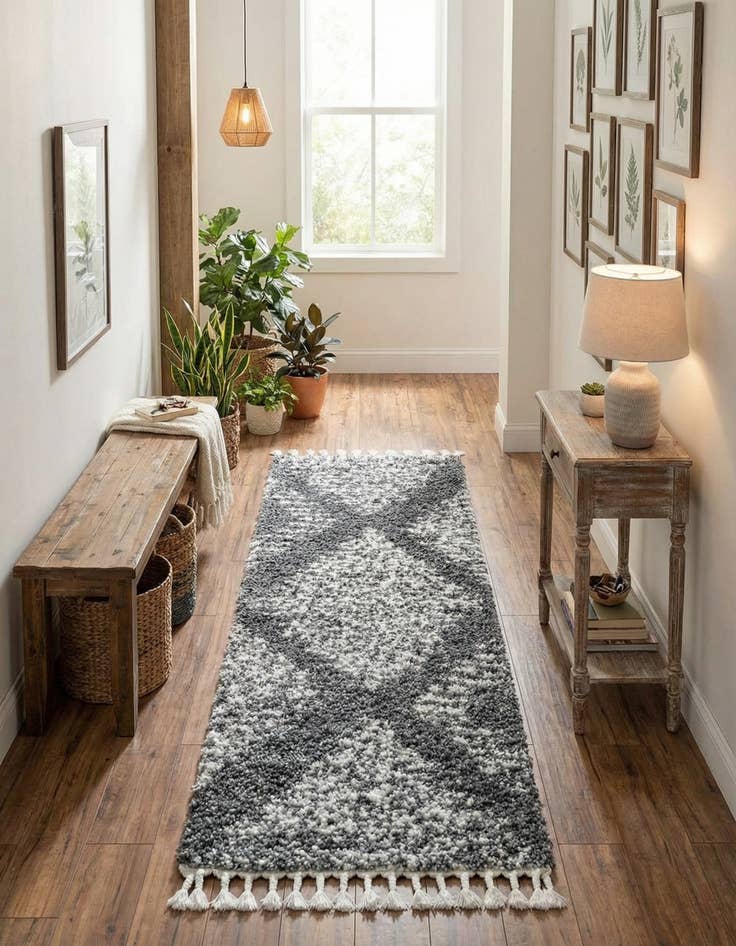 Detail image of 2' x 6' Serenity Shag Runner Rug