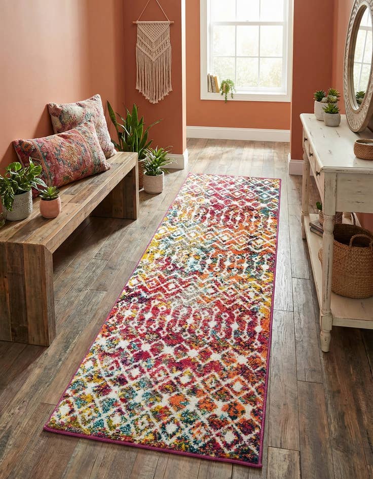 Detail image of 2' x 6' Moroccan Trellis Runner Rug