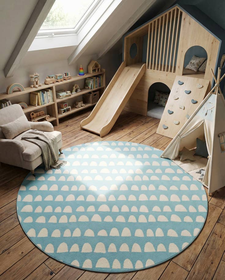 Detail image of 7' 10 x 7' 10 Whimsy Kids Round Rug