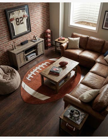 4' x 6' Sports Washable Oval Rug