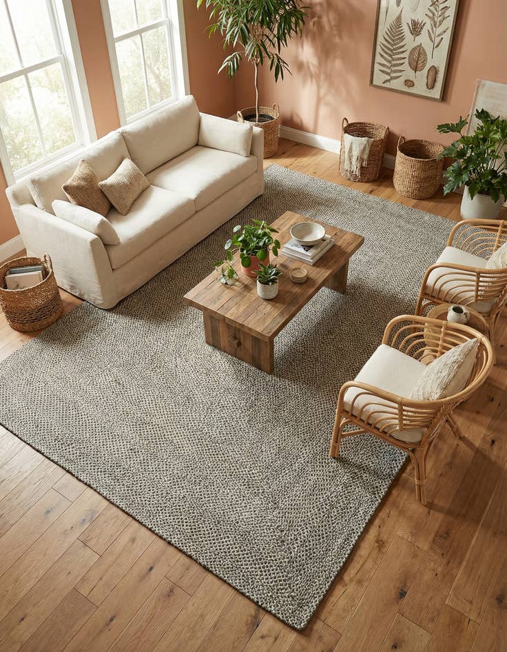 Detail image of 9' x 12'  Hand Tweed Braided Jute Rug