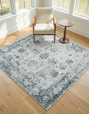 Light Blue Monte Carlo Square Rug