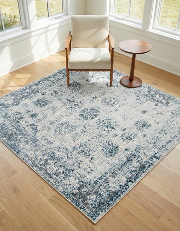 Light Blue Monte Carlo Square Rug