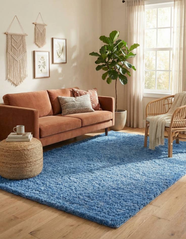 Detail image of  7' 10 x 11' Solid Shag Rug