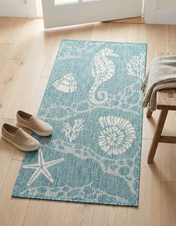 2' x 4' Easy-Clean Coastal Indoor / Outdoor Runner Rug