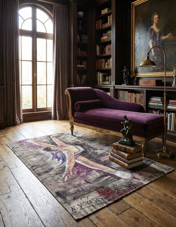 Detail image of 3' 2 x 4' 7 Hand Knotted Ultra Vintage Persian Wool Rug