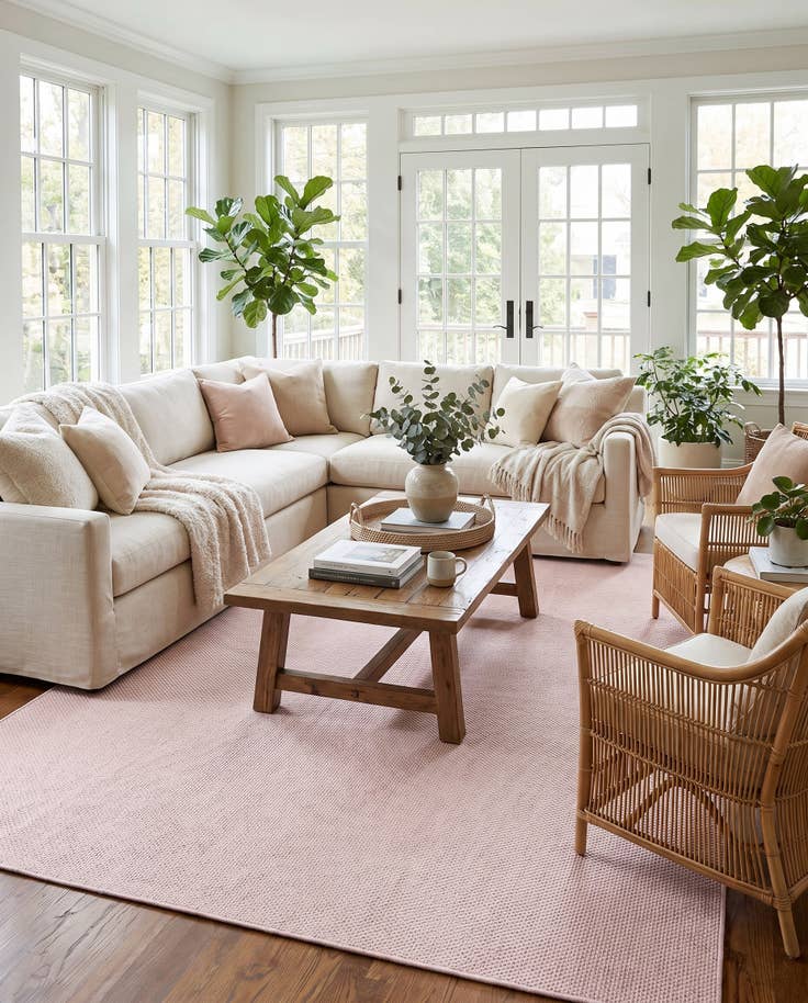 Detail image of 10' x 14' Easy-Clean Solid Indoor / Outdoor Rug