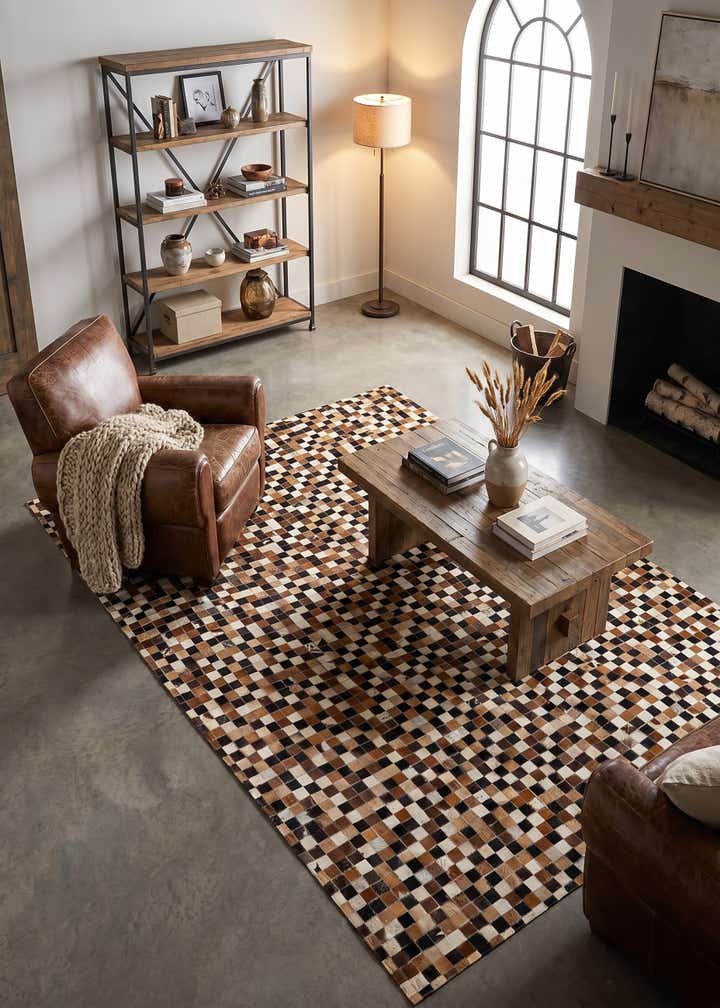 5' 3 x 7' 6 Cowhide Stocks Rug