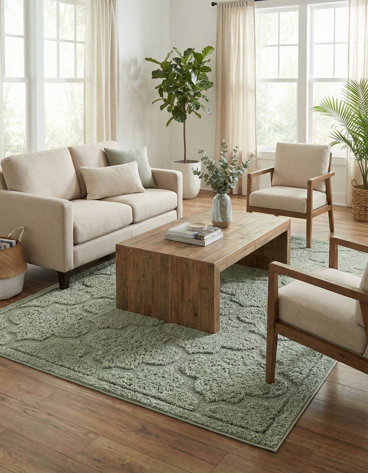 Detail image of 5' x 8' Lattice Shag Rug