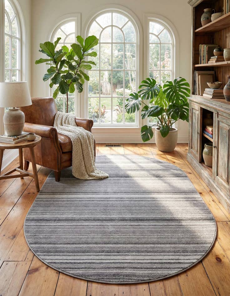 Detail image of 5' 3 x 8' Gemstone Oval Rug