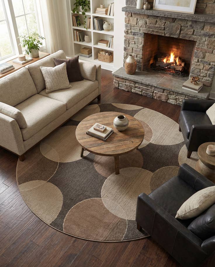 Detail image of 8' x 8' Washable Theia Round Rug