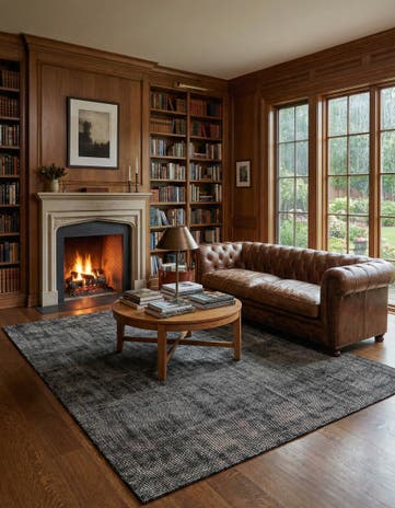 Blackberry Hand Woven Jill Zarin English Manor Farmhouse Wool Rug