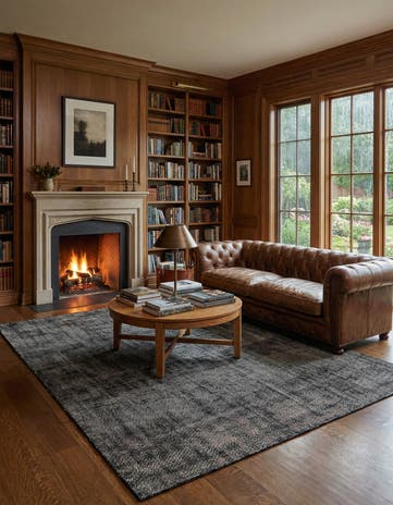 Blackberry Hand Woven Jill Zarin English Manor Farmhouse Wool Rug