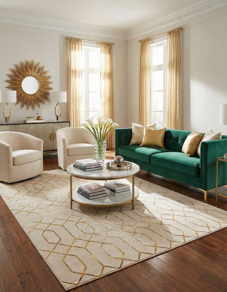 Detail image of 7' 10 x 10' Marilyn Monroe&trade; Glam Trellis Rug