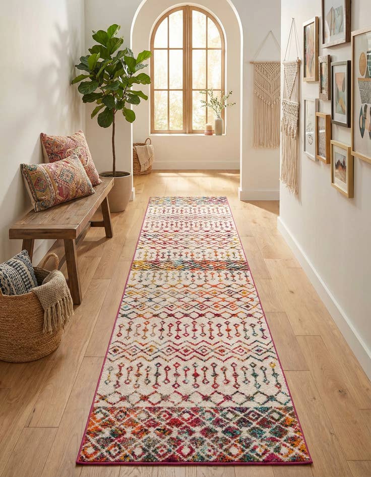 Detail image of 2' 7 x 12' Moroccan Trellis Runner Rug