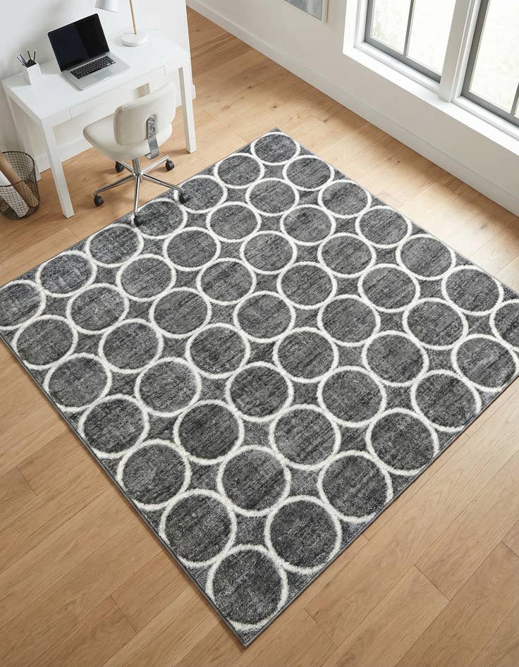 Detail image of 6' x 6' Lattice Trellis Square Rug