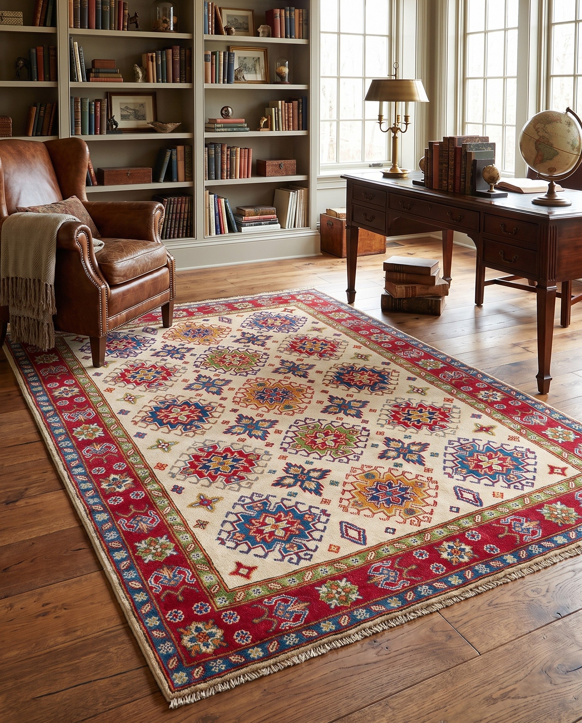 155cm x 210cm Hand Knotted Kazak Rug