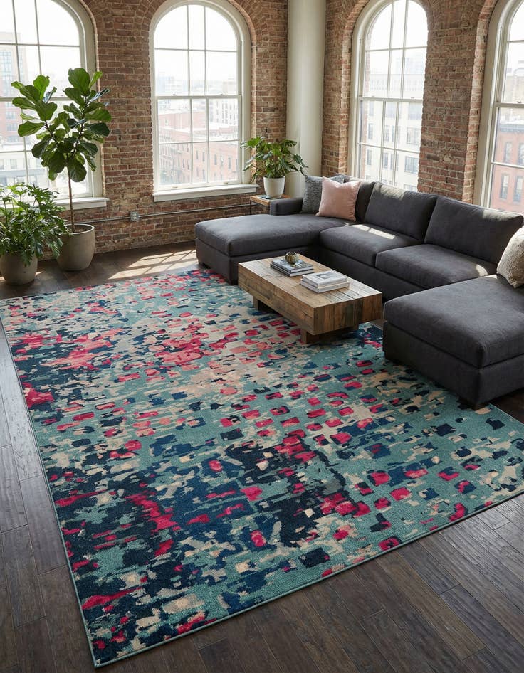 Detail image of 10' 6 x 16' 5  Washable Barcelona Rug