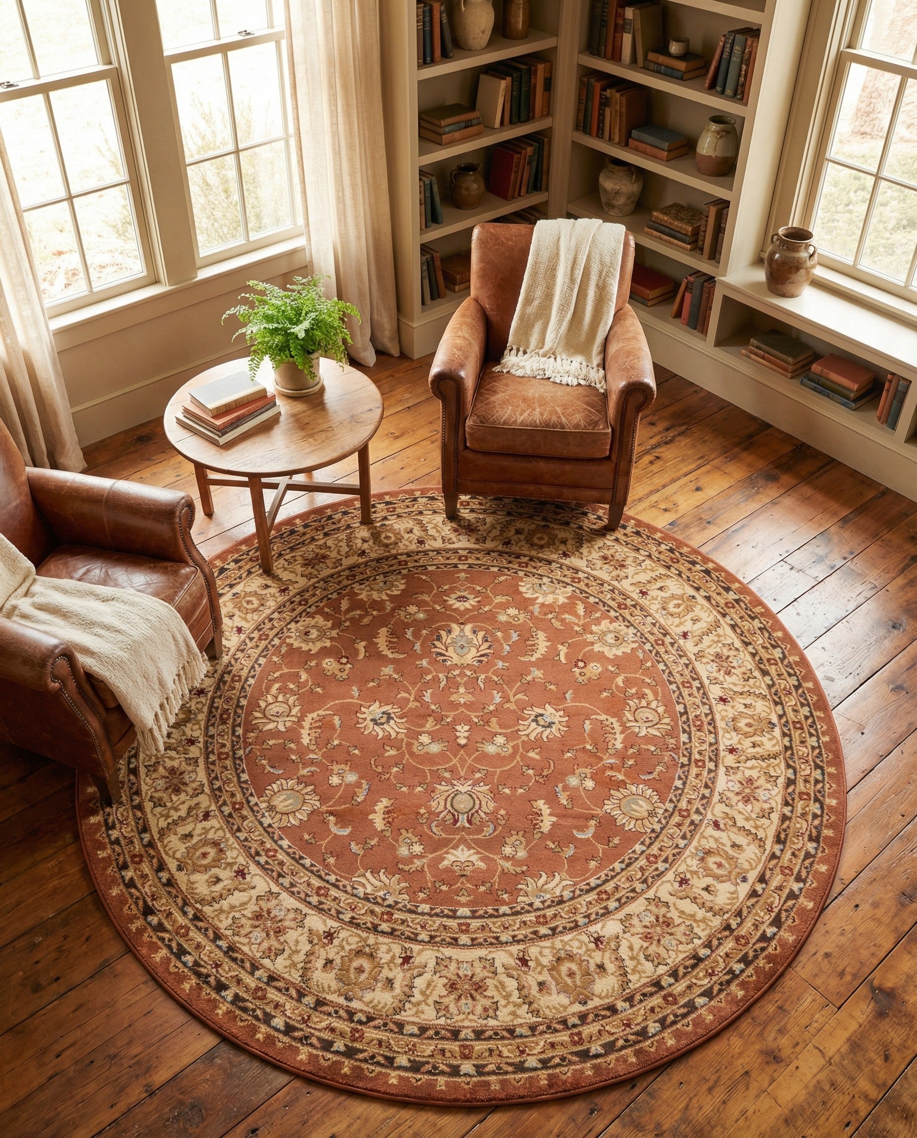 7' 10 x 7' 10 Classic Agra Round Rug